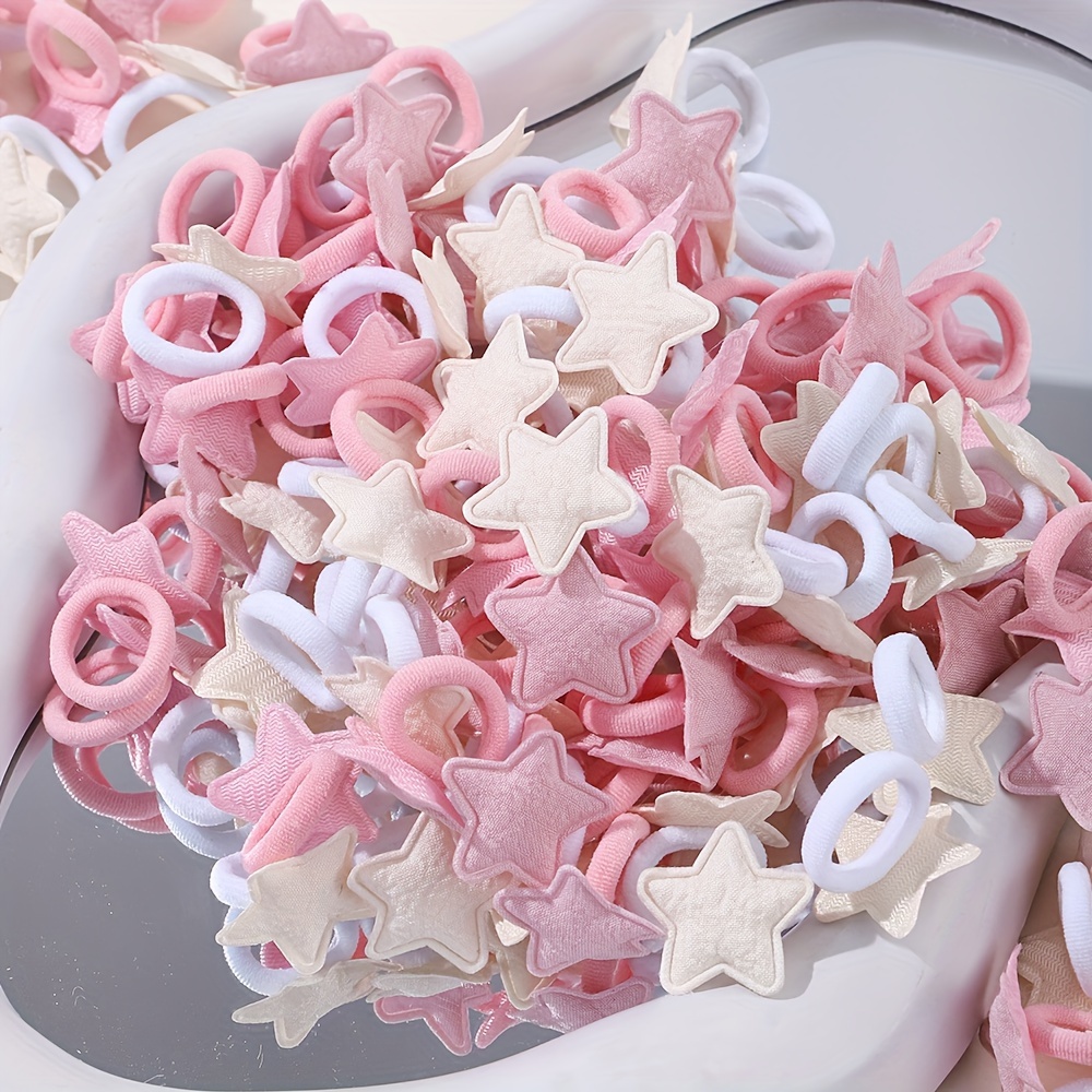 30pcs Pentagram Elastic Hair Ties, Cute 's Headwear