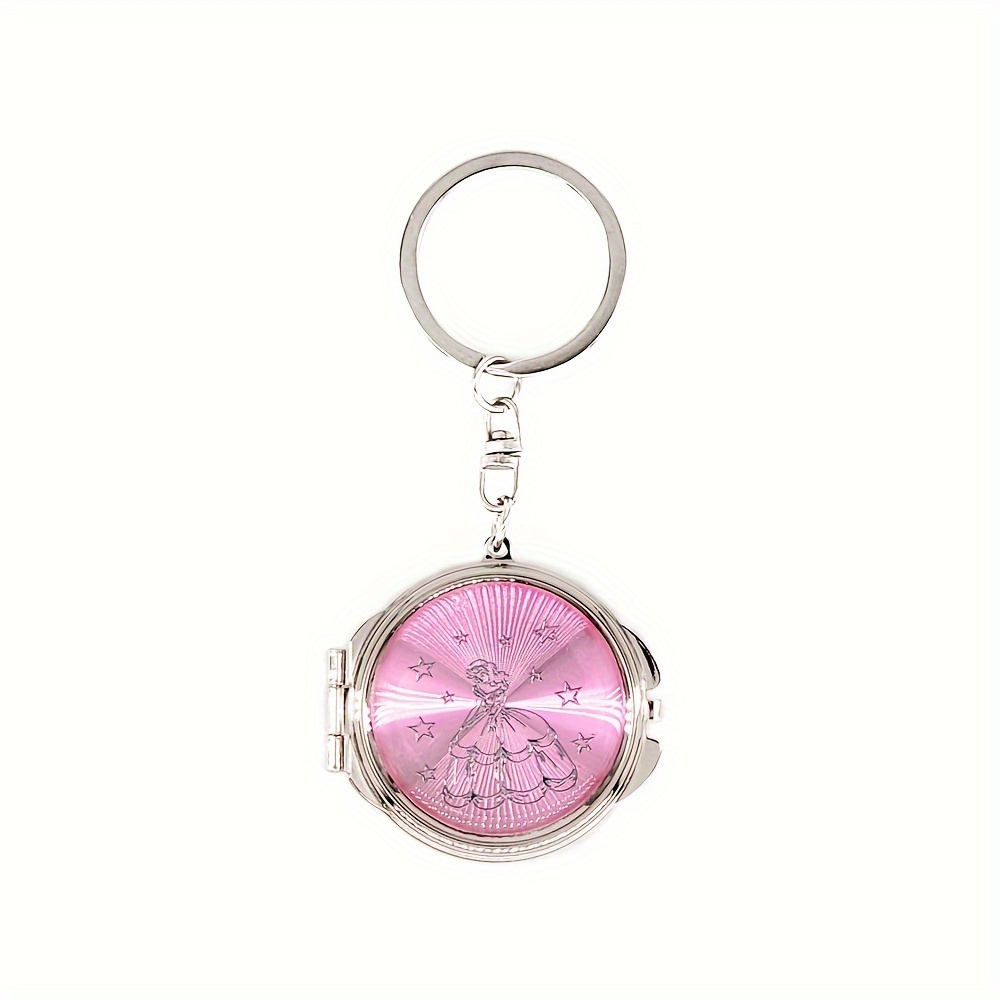 

12 Pcs Quinceañera Pink Compact Mirror Keychain For Party Favors/floral Birthday Gift/small Keychain/mirror Accessory