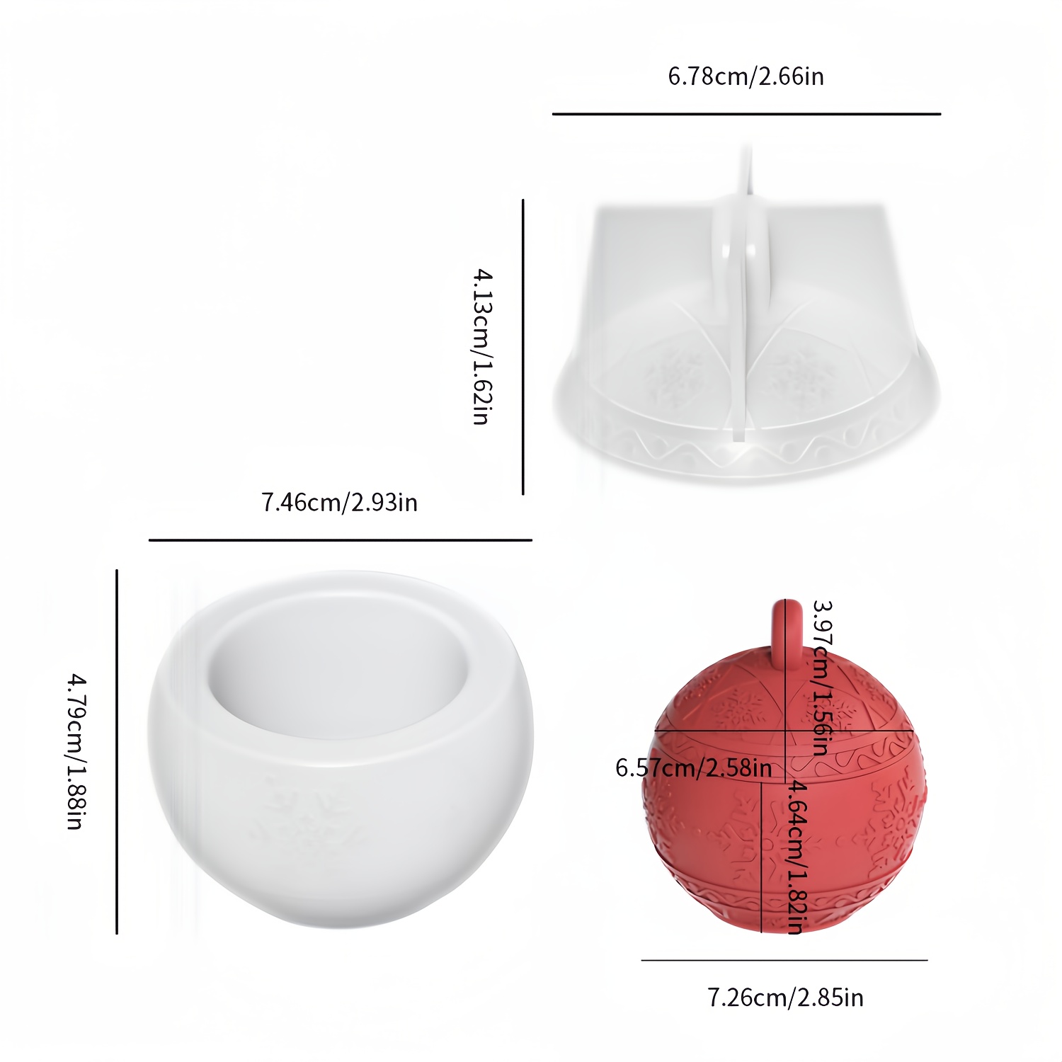 E-shop 2 Stück Schneeflocken Kerzenform Silikonformen, Tonformen für DIY Gipskerzen, Aufbewahrungsboxen Weihnachtsdekoration & Feiertagsbasteln
