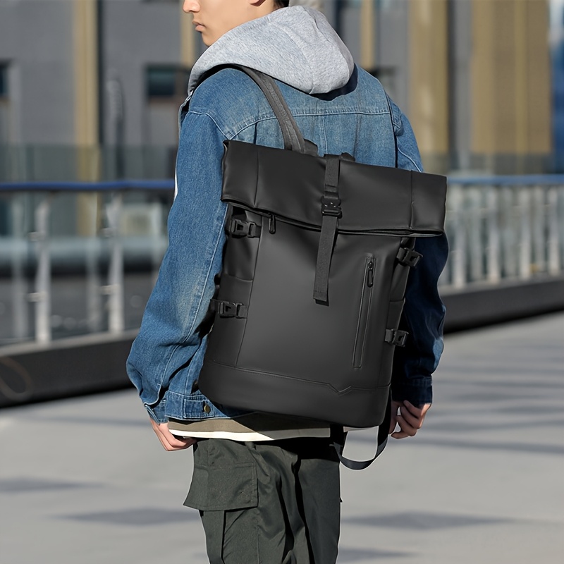 Unisex Outdoor Large Capacity Backpack for Travel And Sports, Roll-Top Laptop Bag, Stylish Casual Backpack for Men