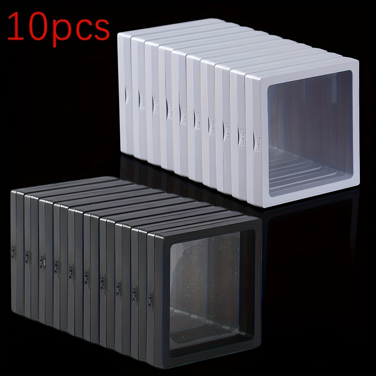 

10pcs Jewelry Display Cases With Pe Floating Film - & Stretchable For Necklaces, Bracelets, Earrings, Rings - Anti-tarnish Clear Ps Material - No Power Needed, Beading & Jewelry Packaging