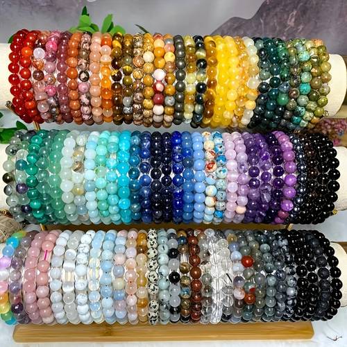 20pcs bead bracelets set for women 8mm beads handcrafted colorful multi layer elastic bangle collection party occasion casual beach style