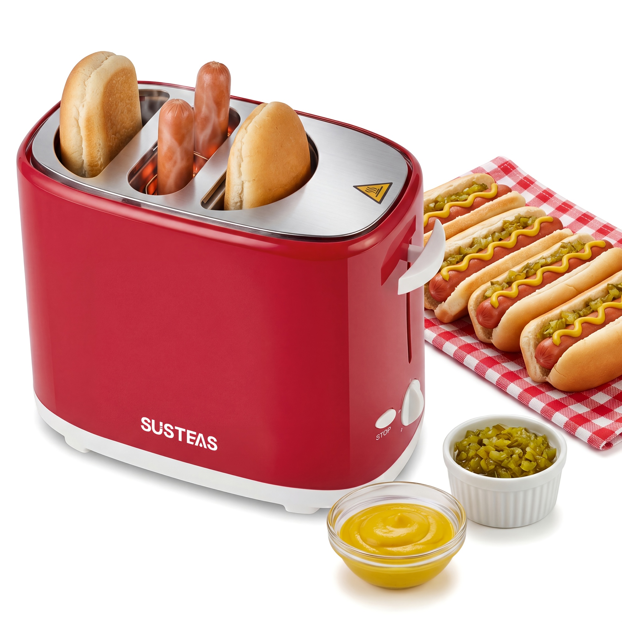 TEMU Pop-up Hot Dog Toaster. It 2 Sausages And 2 Buns . With Special Small Clips, Well For Sausages And German-style Sausages. An Ideal Gift And A