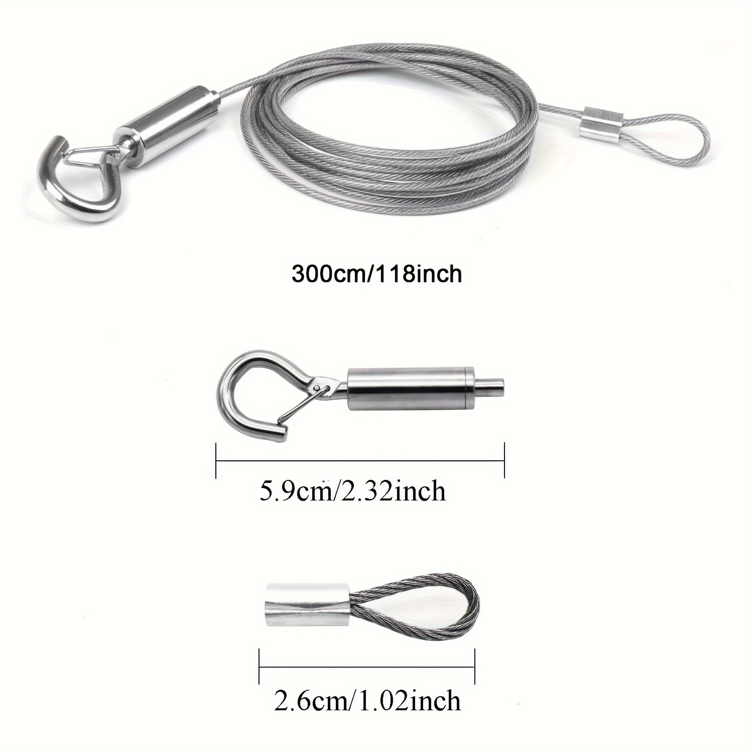 Hanging Rope Wire Stainless Steel Wire Loop Hook Heavy Duty - Temu