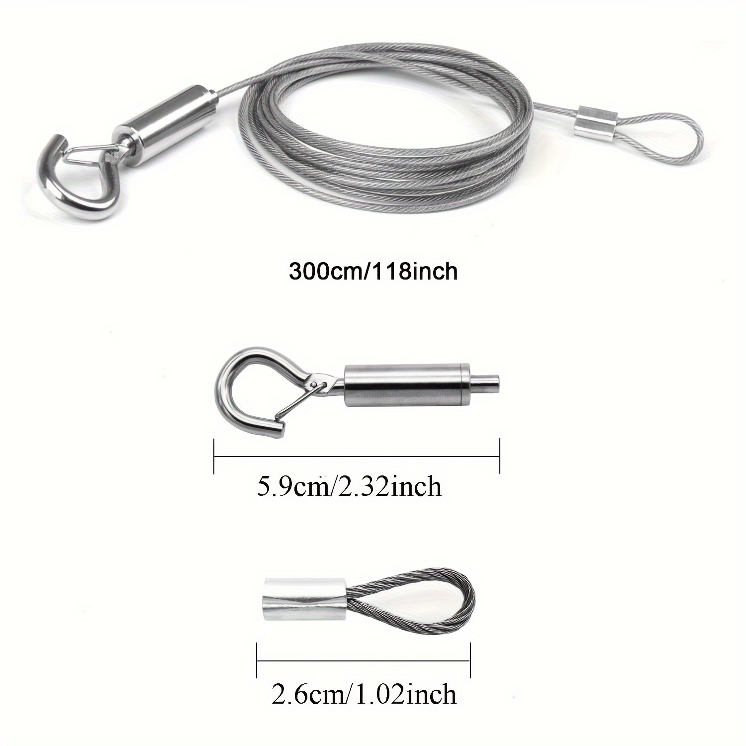 3Pcs Adjustable Wire Ropes with Hooks Stainless Steel Picture Hanging Wire  Heavy Duty Picture Wire Mirror Hanging