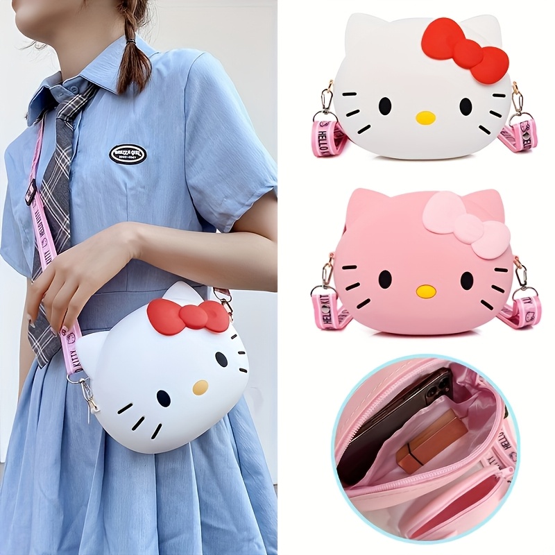 

Cute Hello Kitty Cartoon Crossbody Bag - Adjustable Shoulder Strap, Stylish Design, Cute Character Print - Daily Use, Travel Or As A Gift