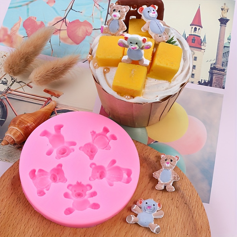 

1pc Teddy Bear Silicone Fondant Cake Decoration Edge Tool Chocolate Mold Baking Mold For Cake Shop Use