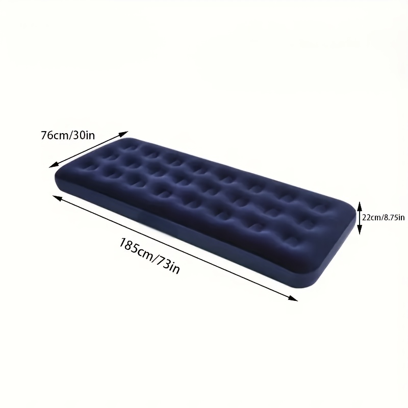 TEMU Portable Blue Inflatable Air Mattress - Portable Foldable Plush Surface Sleeping Pad, Office Sleeping Mat, Sleeping Pad. Suitable For Camping,
