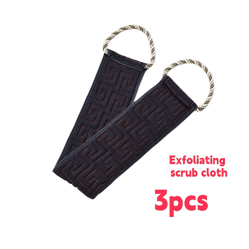 TEMU 3pcs Textured Strong Exfoliating Long Handle Bath Brush Back Scrub Artifact Deep Cleaning Stain Removal Ergonomic Grip Durable Sponge Men's Back