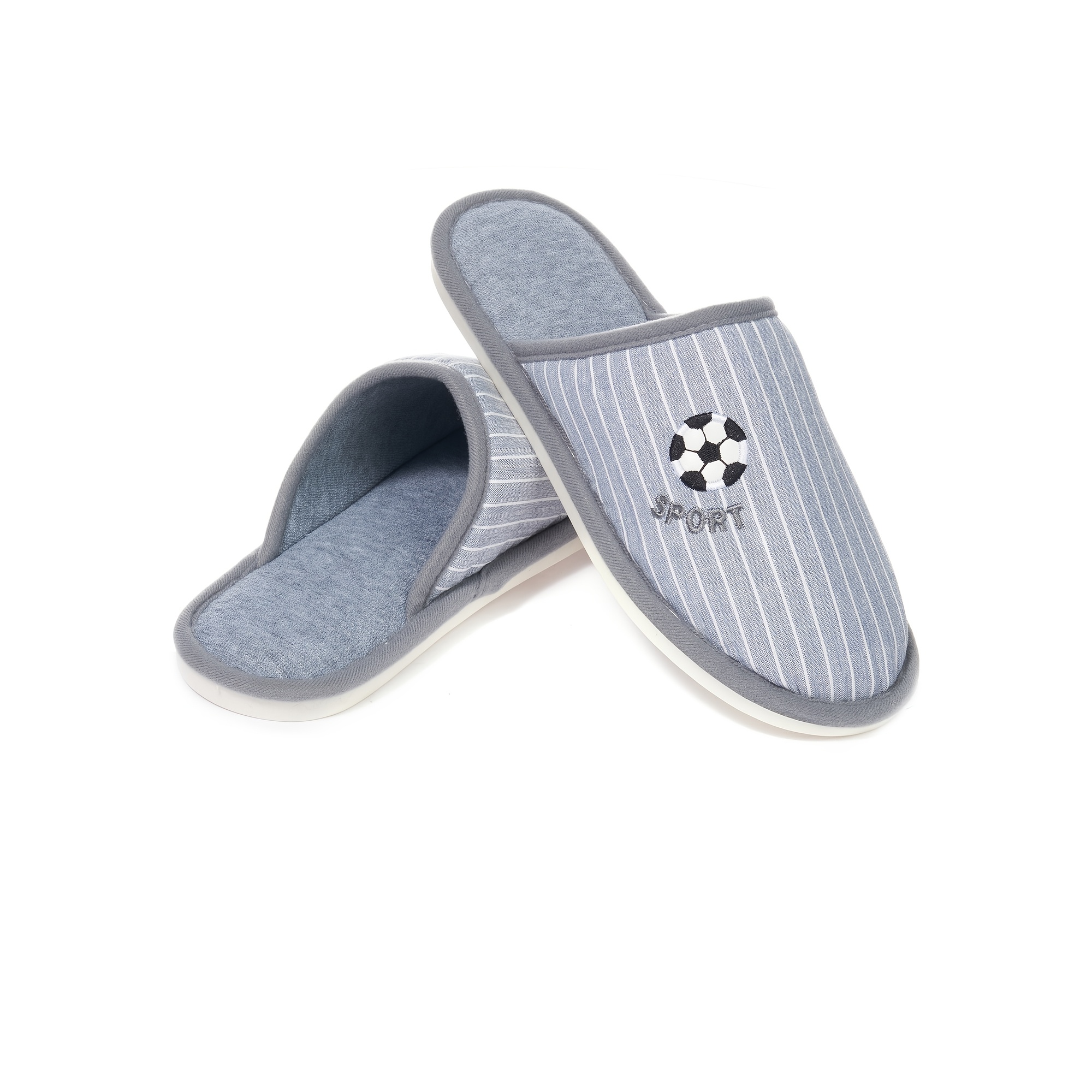 Image of Men's Plush Fluffy Warm Slippers With Non-slip Sole - Soft Suitable For Winter/autumn, Cozy Sole & Cushioned , For, Office, Dorm - Round Toe Comfortable Casual Footwear