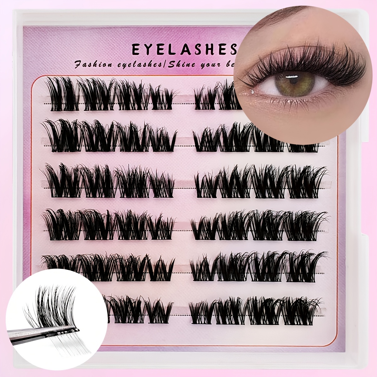 48pcs Self Adhesive Eyelashes No Glue Needed Cat Lashes Pre Eyelash Clusters Reusable Individual Lashes Makeup Tools Cils Diy Lashes