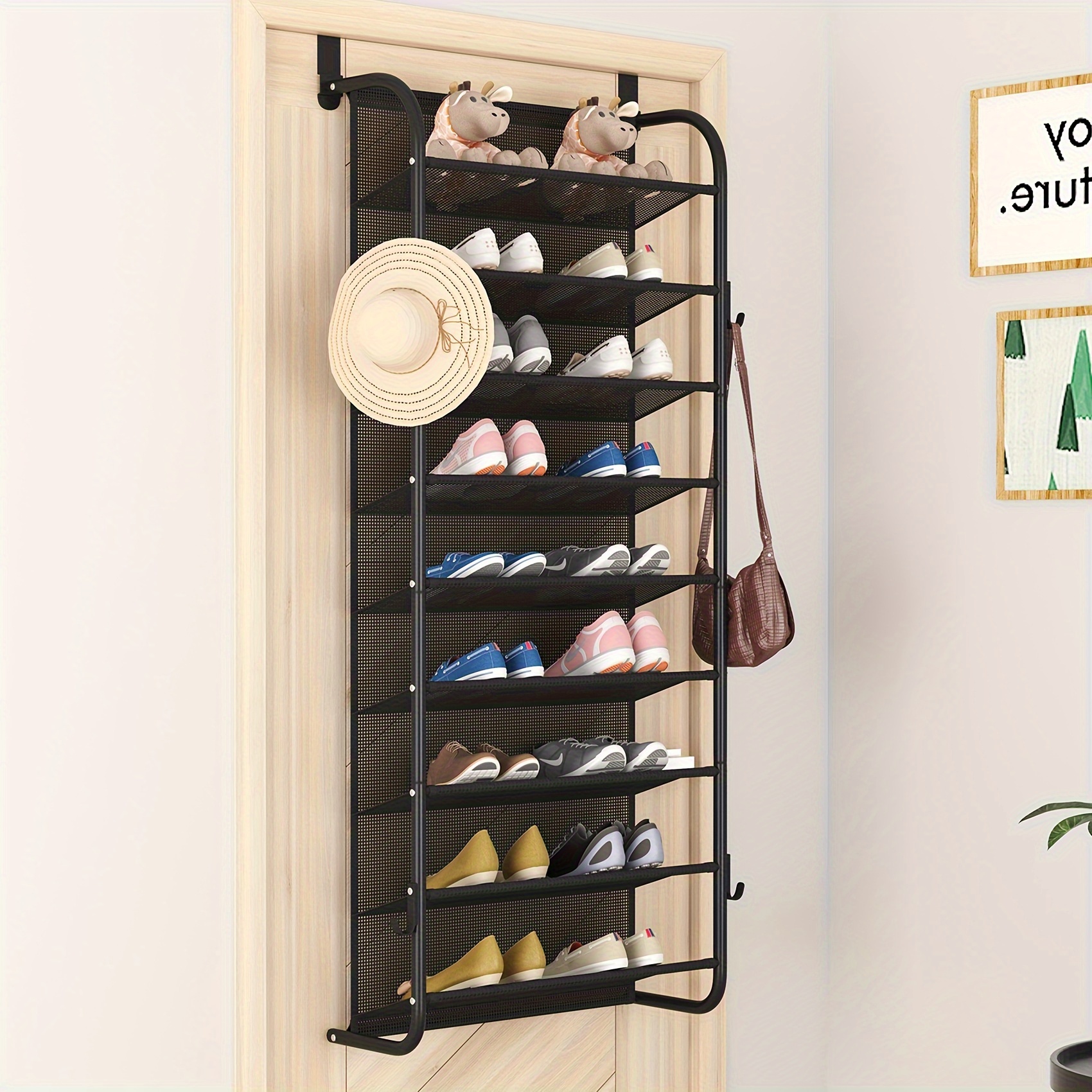 

9 Tier Shoe Rack Over The Door Shoe Organizer Hanging Shoe Storage The Door Shoe Rack For Closet Pantry Wall Floating Shelves