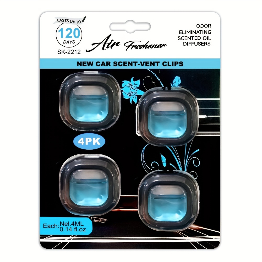 

Car Air Freshener Vent Clips, 4 Pack Provides Long-lasting Scent, Up To 120days, Odor Eliminator