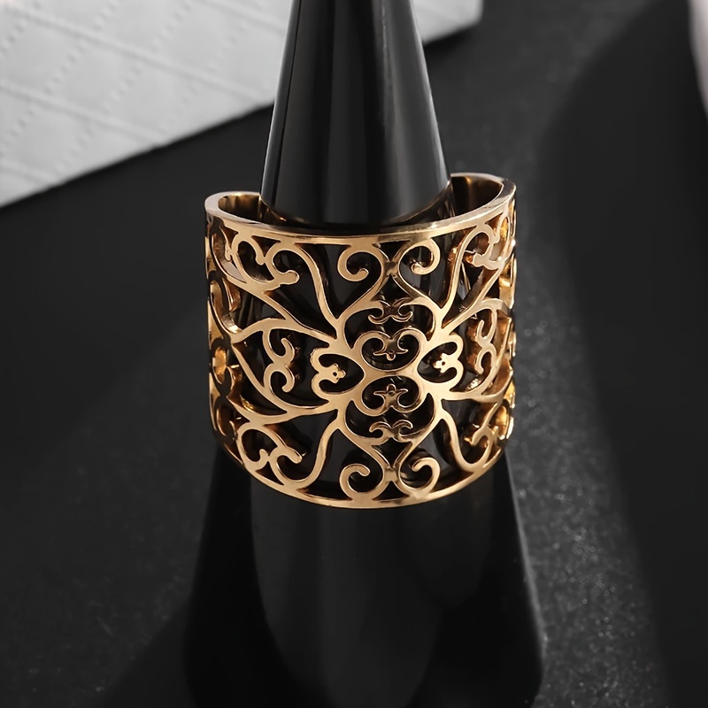 Women's Heart Flower Stainless Steel Ring