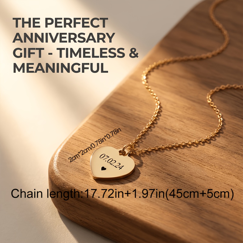 Personalized Heart Name Necklace for Women, Custom Engravable