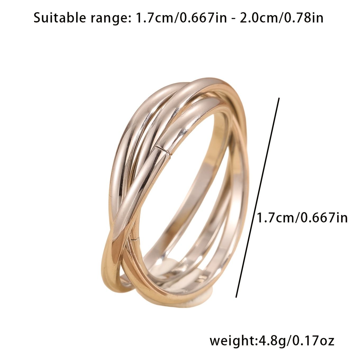 Women's Three-Tier Stacked Irregular Ring, Trendy Gift