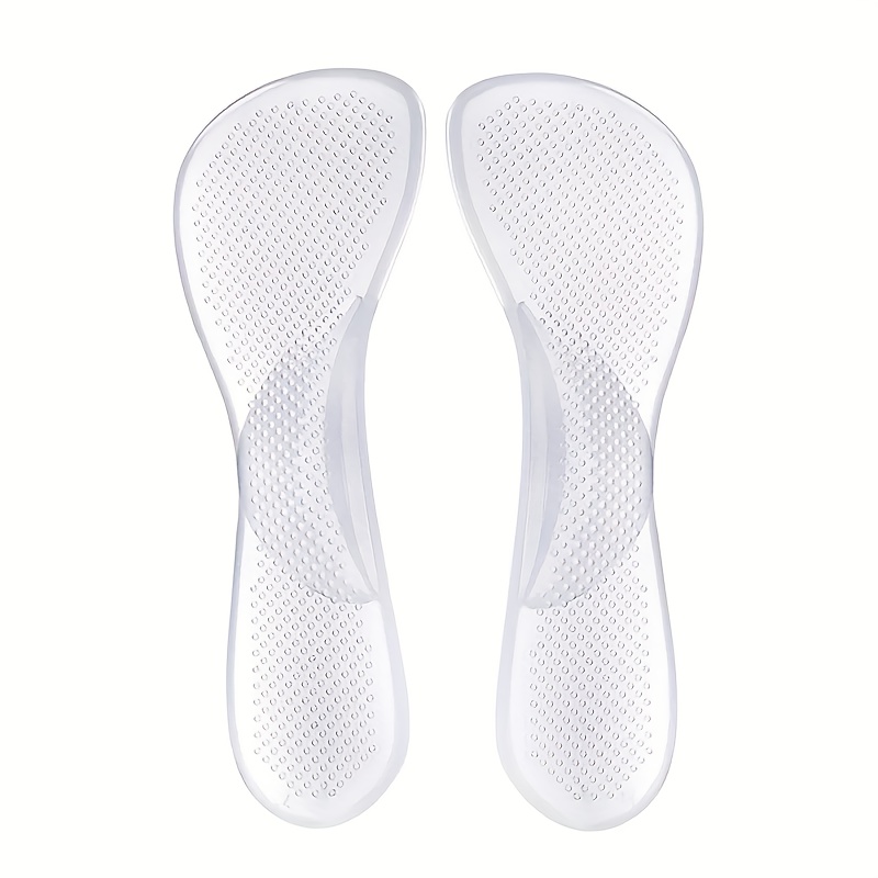 TEMU 1 Pair Soft Silicone Gel Insoles, Arch Support Cushioned Shoe Inserts, Non-slip Shock Absorption Foot Pads For High Heels, Flat Shoes, Sneakers,
