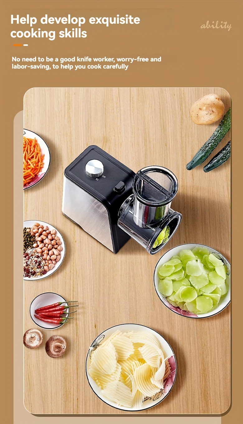 senbowe electric vegetable cutter multifunctional kitchen tool stainless steel 110v 130v   slicer no battery included us plug compatible details 1