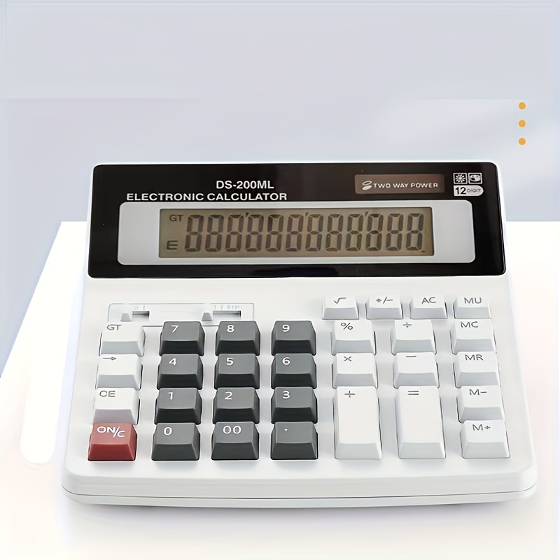 

1pc Ds-200ml Desktop Calculator With Large Comfort Keys, Solar Power, Electronic Display - Ideal For Office, Home, Exam, Math, Shop Billing Calculation, Educational Gift (battery Not Included)