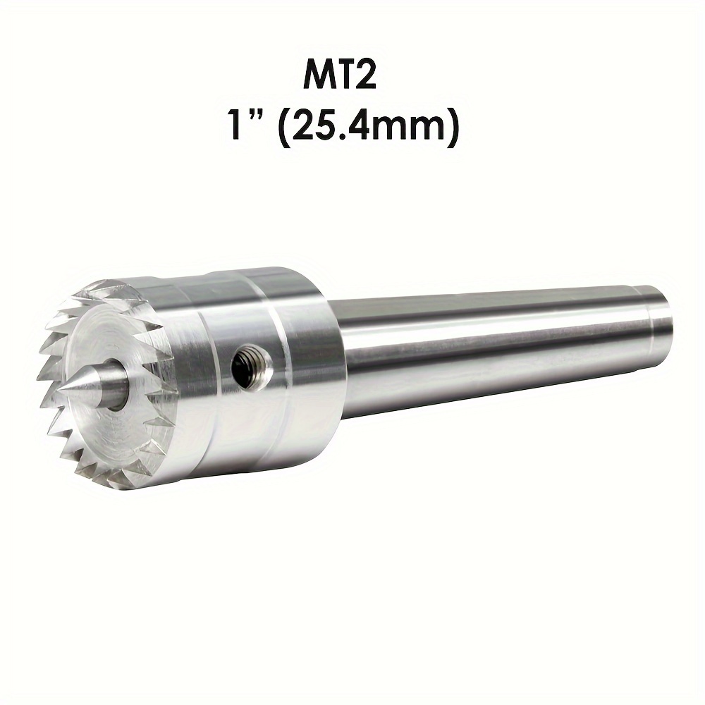 Image of Workress 1" Wood Lathe Drive Center With Spring-loaded Point - Precision Mt1/mt2 Spur For Accurate Woodworking, Compatible With , No Power Required, Wood Lathe Tools And Accessories, Workress