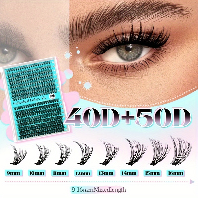 QUEWEL Kit Extension Ciglia, 280 PCS 3D 40 50 Ciglia Finte Soffici - Foto 5