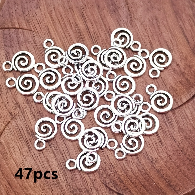 E-shop 47 Stück Kleine Wirbel-Anhänger, Bohème-Stil Schmuckzubehör, Handgefertigte DIY-Schmuckherstellung für Armbänder, Halsketten und Ohrringe 8*11mm