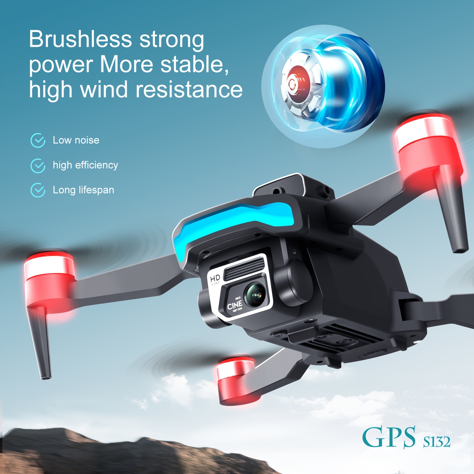 new s132 gps   uav   built in gps one key return dual hd cameras brushless motor intelligent obstacle avoidance perfect toy and gift for adults and teenager details 2