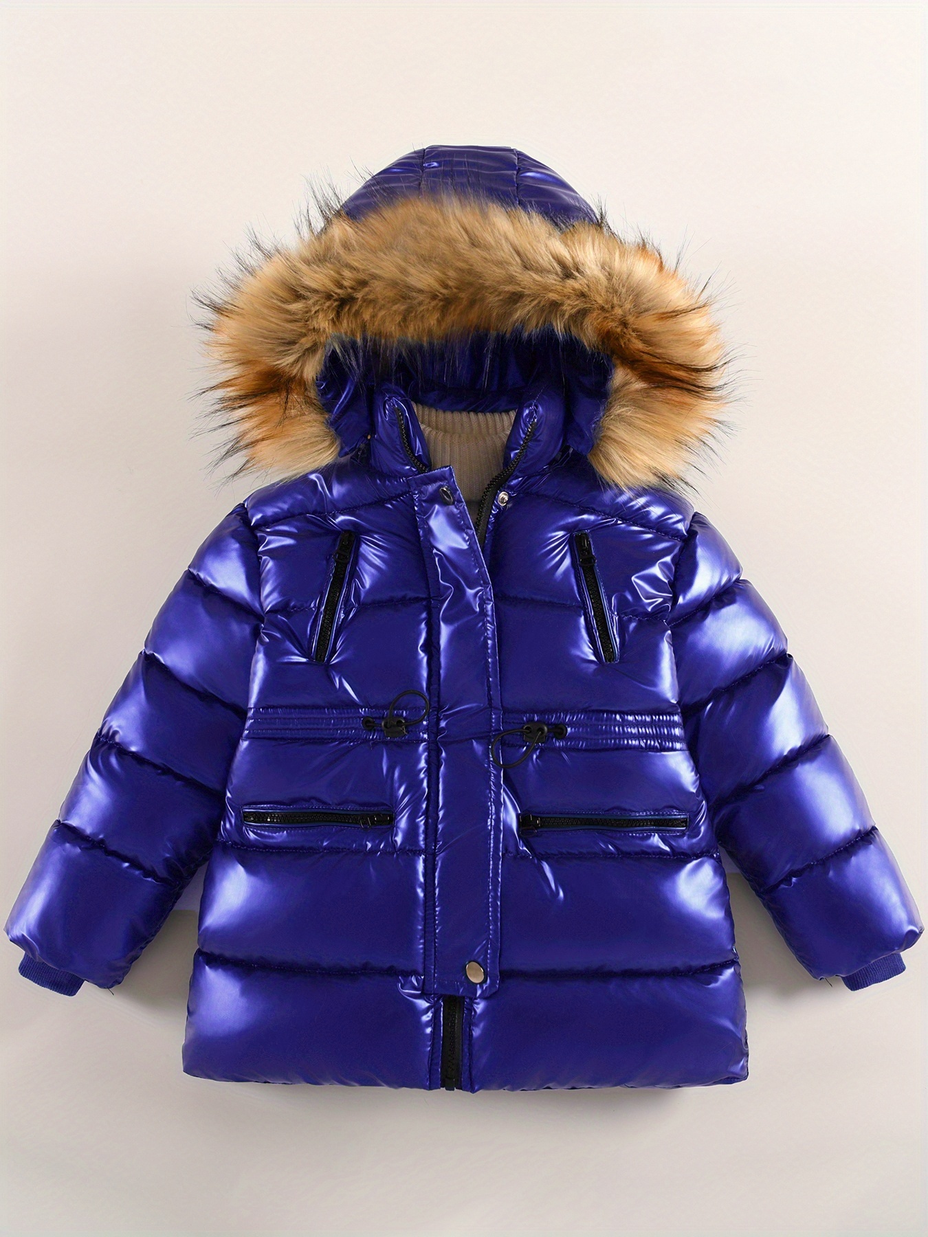 Meisjes Winterjas - Verdikte Warme Hoge Hals Rits Voorkant met Uitlopende Zoom, Effen Kleur Casual Sneeuwjasje voor Herfst/Winter, Gevoerd, Regular Fit