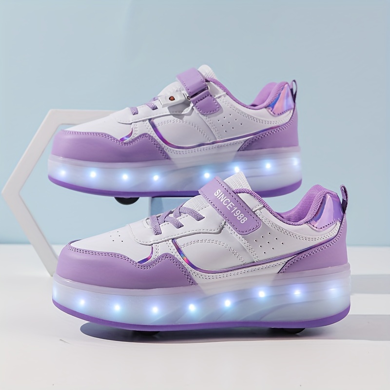 led light sneakers teens purple glow in dark Temu Belgium