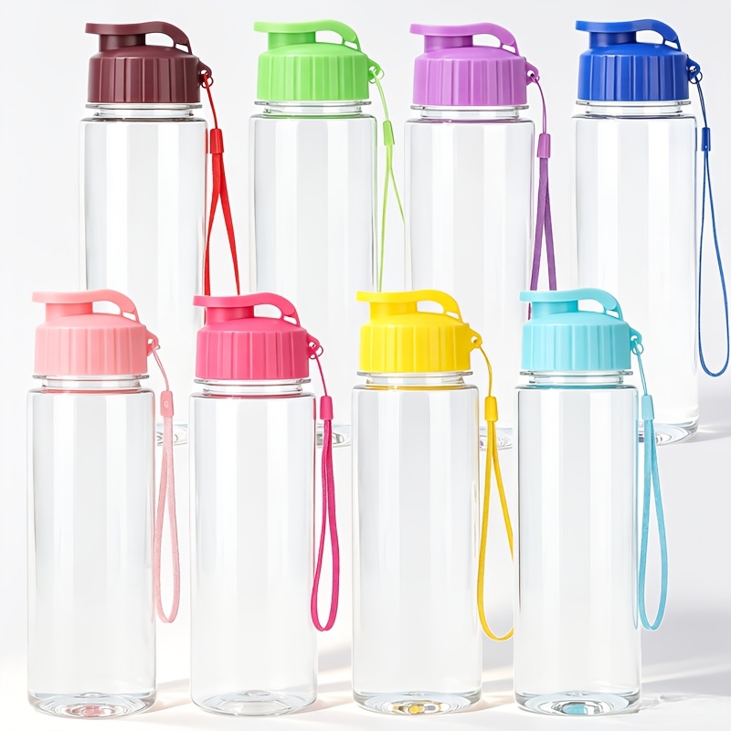 TEMU 8pcs Transparent Sports Plastic Water Cup Set, Large-capacity Portable Drink Cup, Leak-proof Lid With A , Suitable For Gym Workouts, Outdoor
