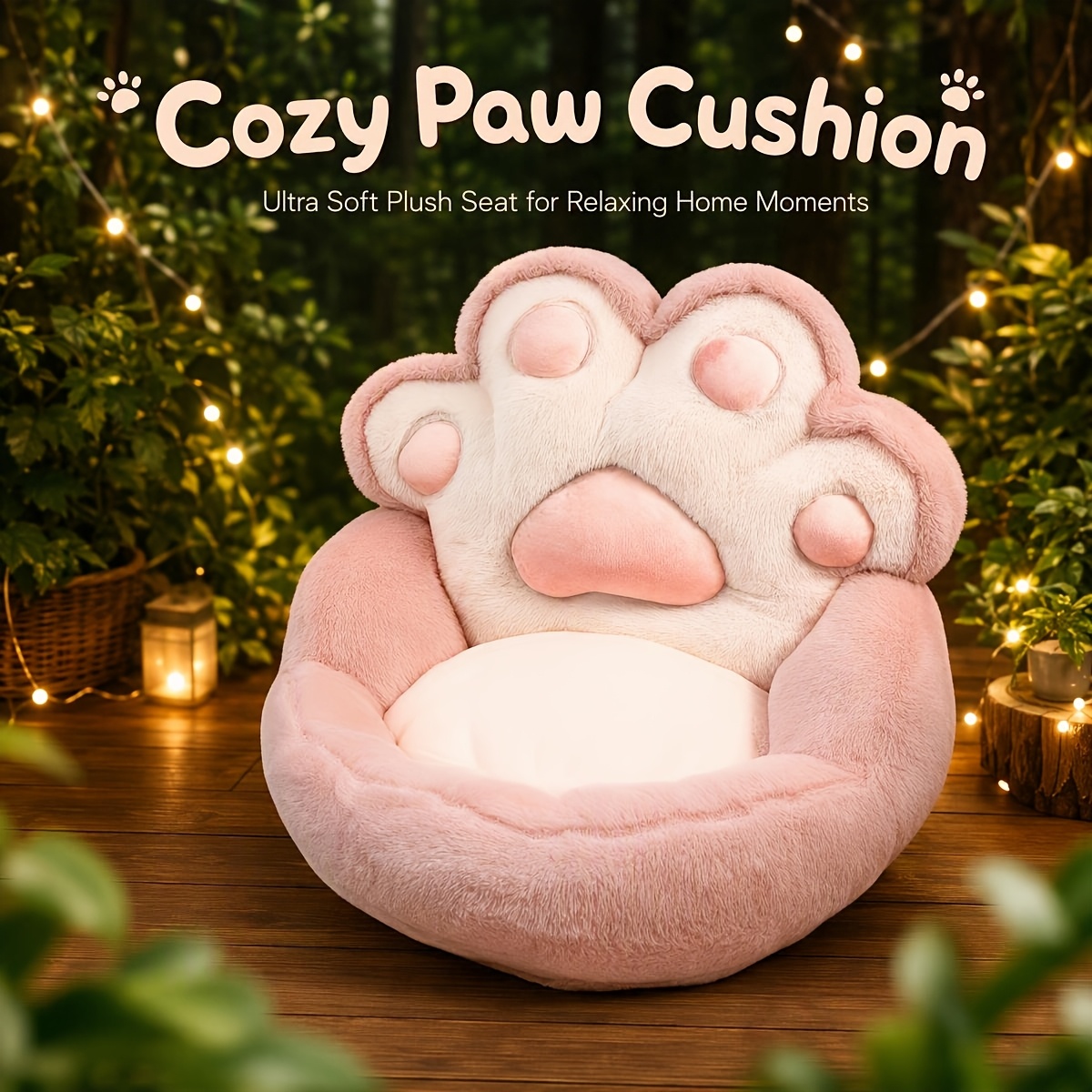 TEMU 1pc Crown Cat Paw Floor Cushion, Soft Filling, Perfect For Casual | Plush Floor Cushion | Texture, 3 Colors