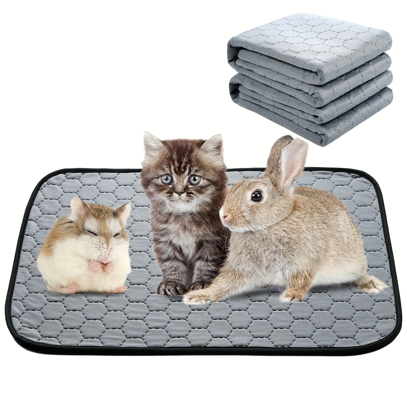 Image of 1pc Guinea Pig Cage Liners,30x50cm Washable Guinea Pig Bedding Super Absorbent Guinea Pig Pee Pads Anti Slip Mat For Rabbit Hamster Rat Chinchilla