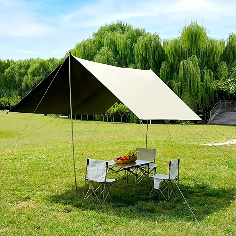 

Waterproof & Uv-protected Large Canopy Tent - Perfect For Camping, Beach, And Outdoor Leisure - Durable Nylon Fabric With Alloy Frame, Fits 6 People