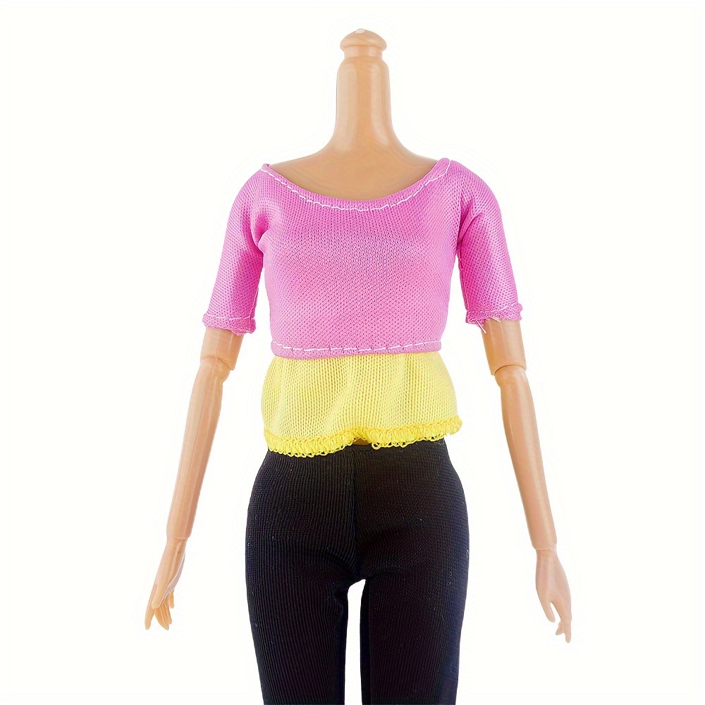 Doll Clothes Accessories, Handmade Butterfly Pattern Tops And Tight  Trousers Yoga Suit, Doll Clothes Outfits Fit For 18 Inch Girl Dolls ( Not  Included