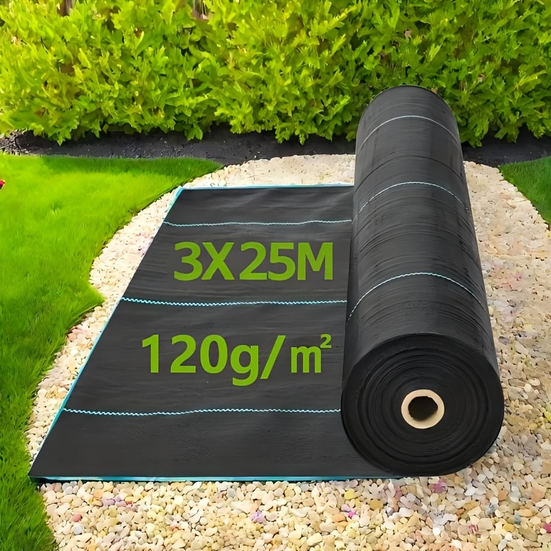 Image of 2pcs Weed Control Fabric, Garden Fleece, Weed Control Film, Water-permeable, 120g/m², Uv-resistant, Fabric, Weed Control Film For Gardens And Raised Beds