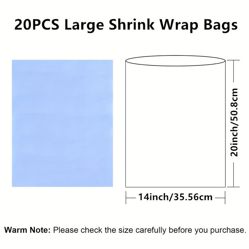 Image of 20pcs Shrink Wrap Bags For Large Clear Cellophane Pvc Heat Shrink Bags For Gift Wrapping Halloween Easter