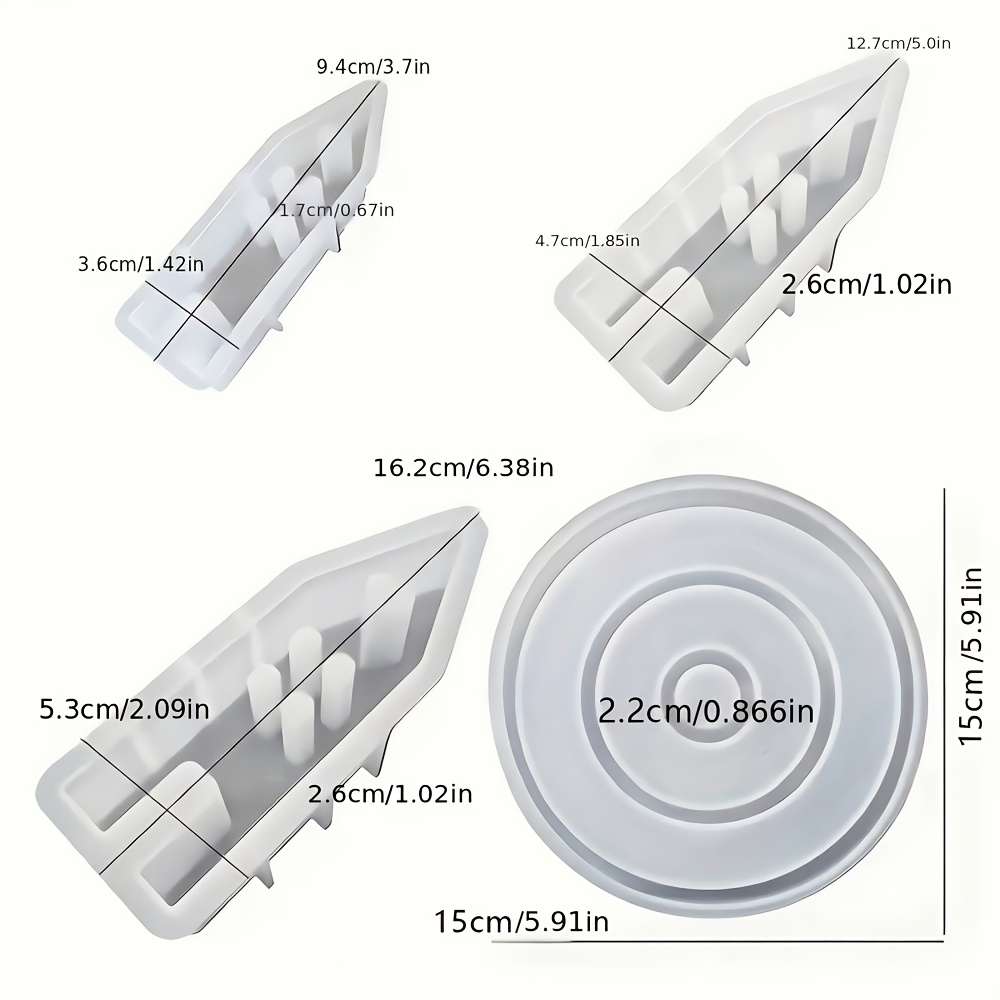 A Set Of 4 Silicone Molds For Heart-shaped Houses In Resin, Including 1 Tray Mold, Suitable For Casting Jewelry Storage Boxes With Concrete And Cement, As Well As Clay And Plaster Crafts.