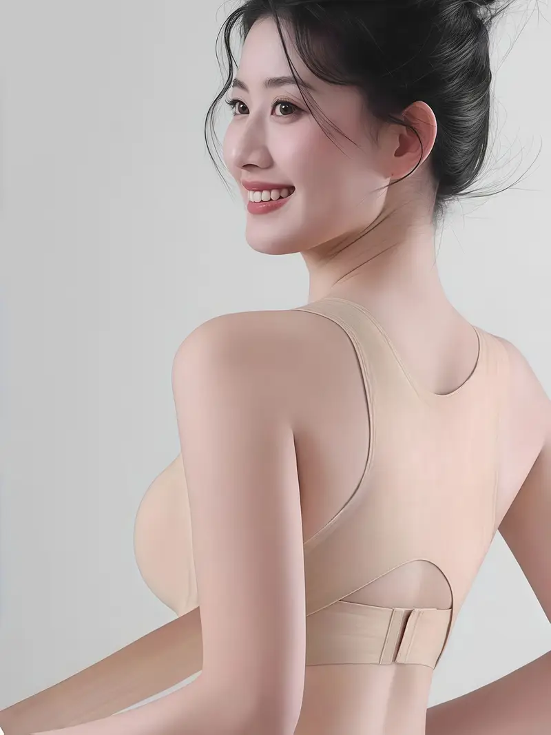 1 pieza de sostenes invisibles elegantes para mujer con almohadillas extraíbles - sin costuras, y de gran soporte, con y soporte para mejorar la postura, color , opción inalámbrica. 2