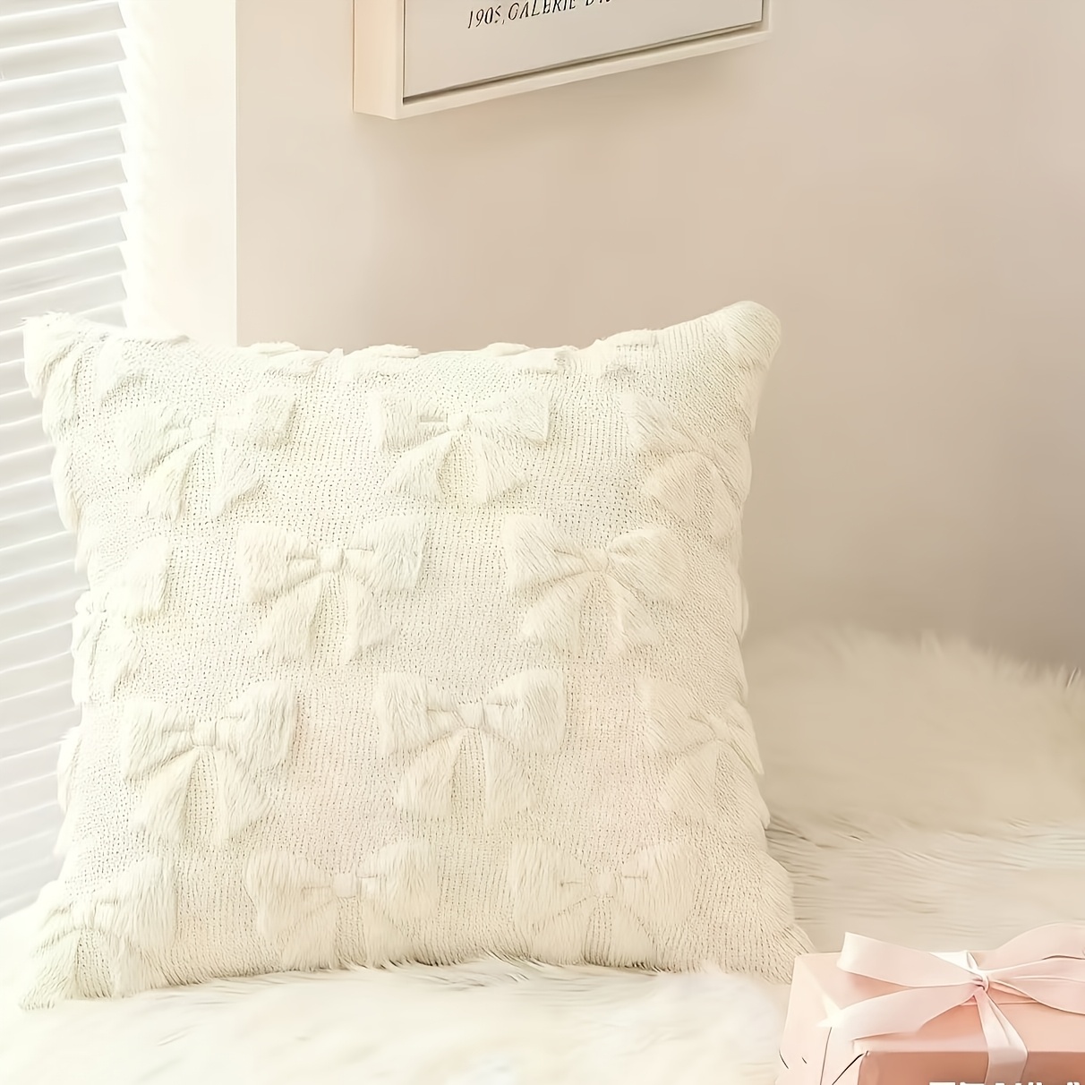 TEMU 1pc Decoration Cute Bow Pillowcase, Bow Decoration Can Easily Turn Any Corner Into A Warm And Decor Adds A Touch Of Whimsical Charm Is A Perfect