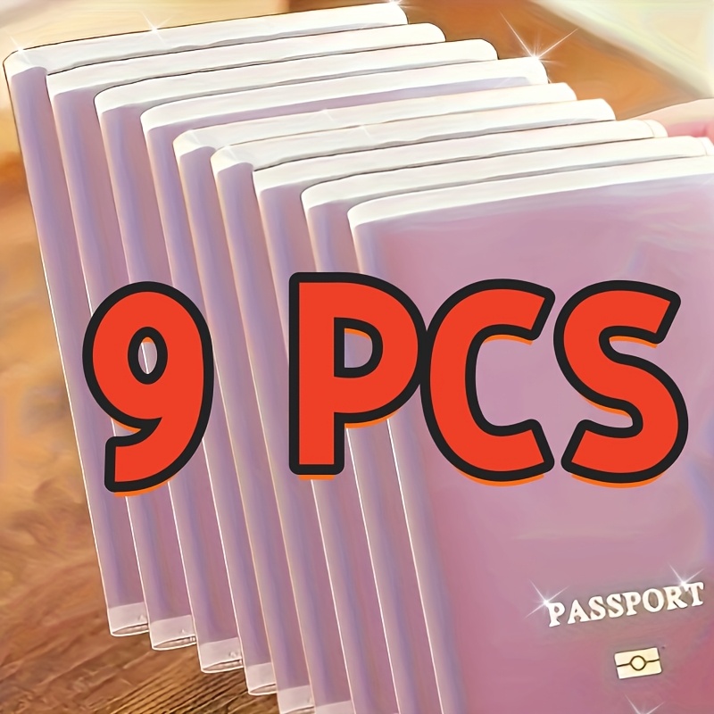 TEMU 9pcs Set Of Durable Passport Holders With Multiple Card Slots, Scratch-resistant Id Protector