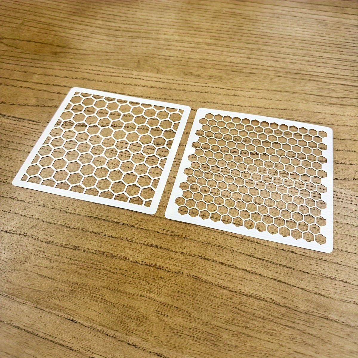 2pcs 6x6in Hexagonal Honeycomb Bee Layering Stencils For Diy Scrapbooking, Painting, Embossing, And - Durable Plastic Templates
