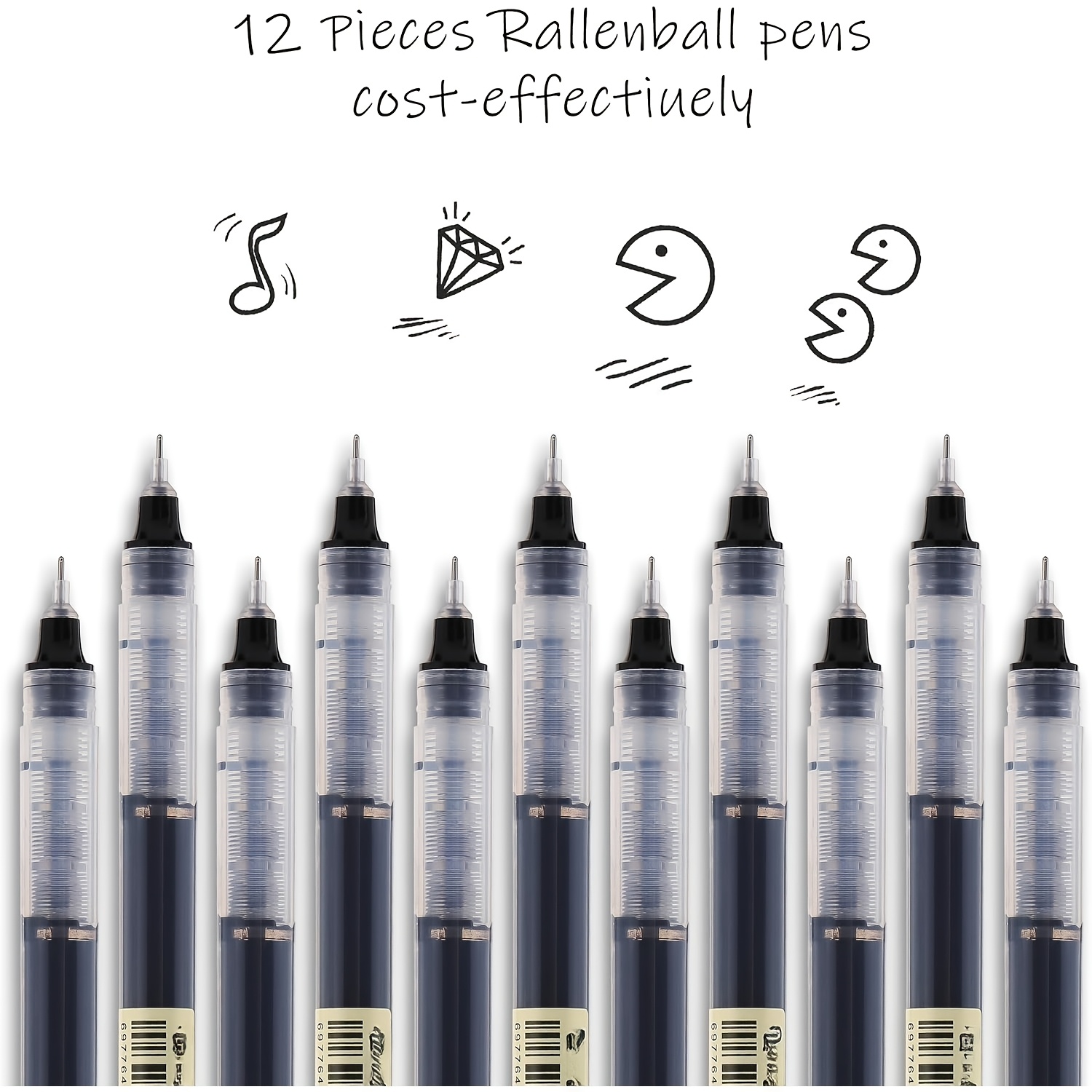 TEMU 16-pack Ink Gel Pen,,0.5mm Tip,smooth Writing,quick-drying,smudge-free,no Bleed-through,for Journaling,painting,sketching,school Note,,and Art