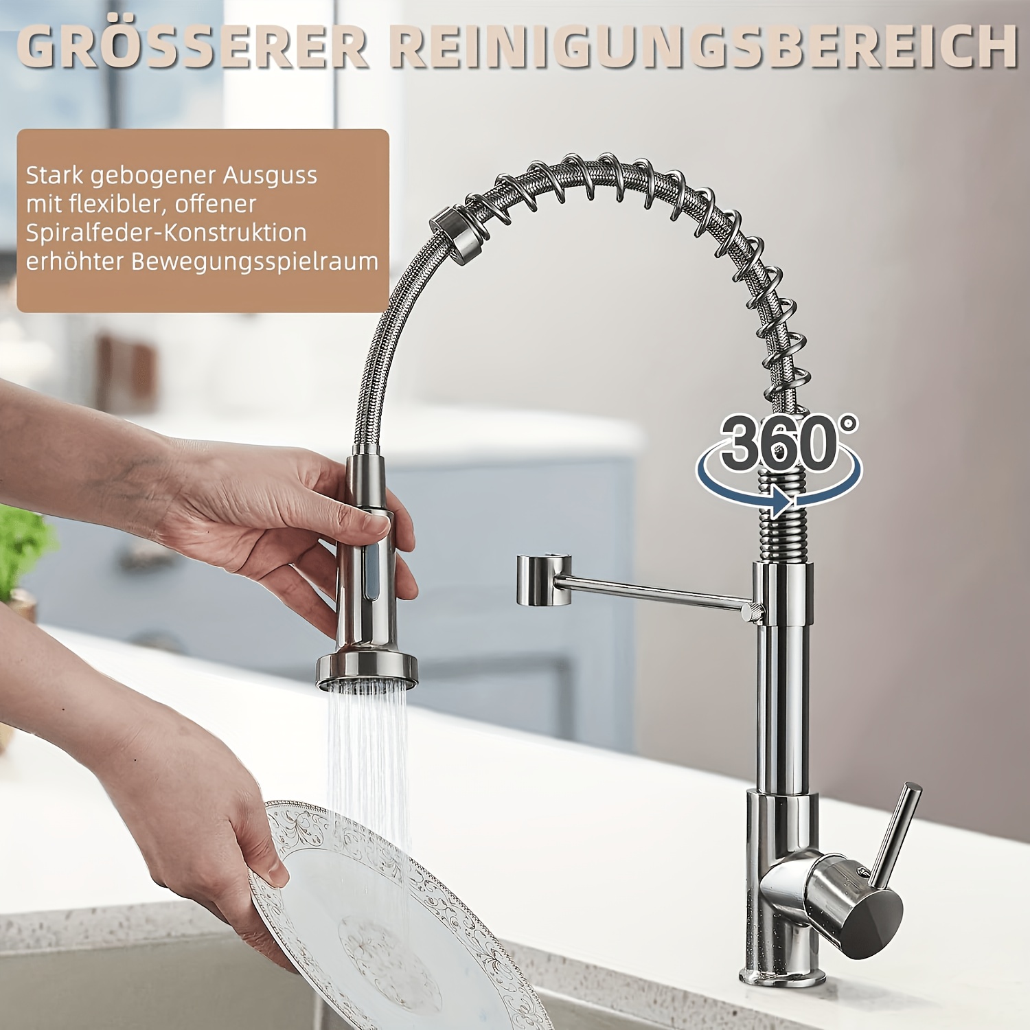 Image of Sink Faucet Mixing Tap Pull Out Spray Taps Mixer Faucet Modern Kitchen Faucet, Pull Out Kitchen Sink Mixer Taps Spout Spray Single Lever, Matte Black