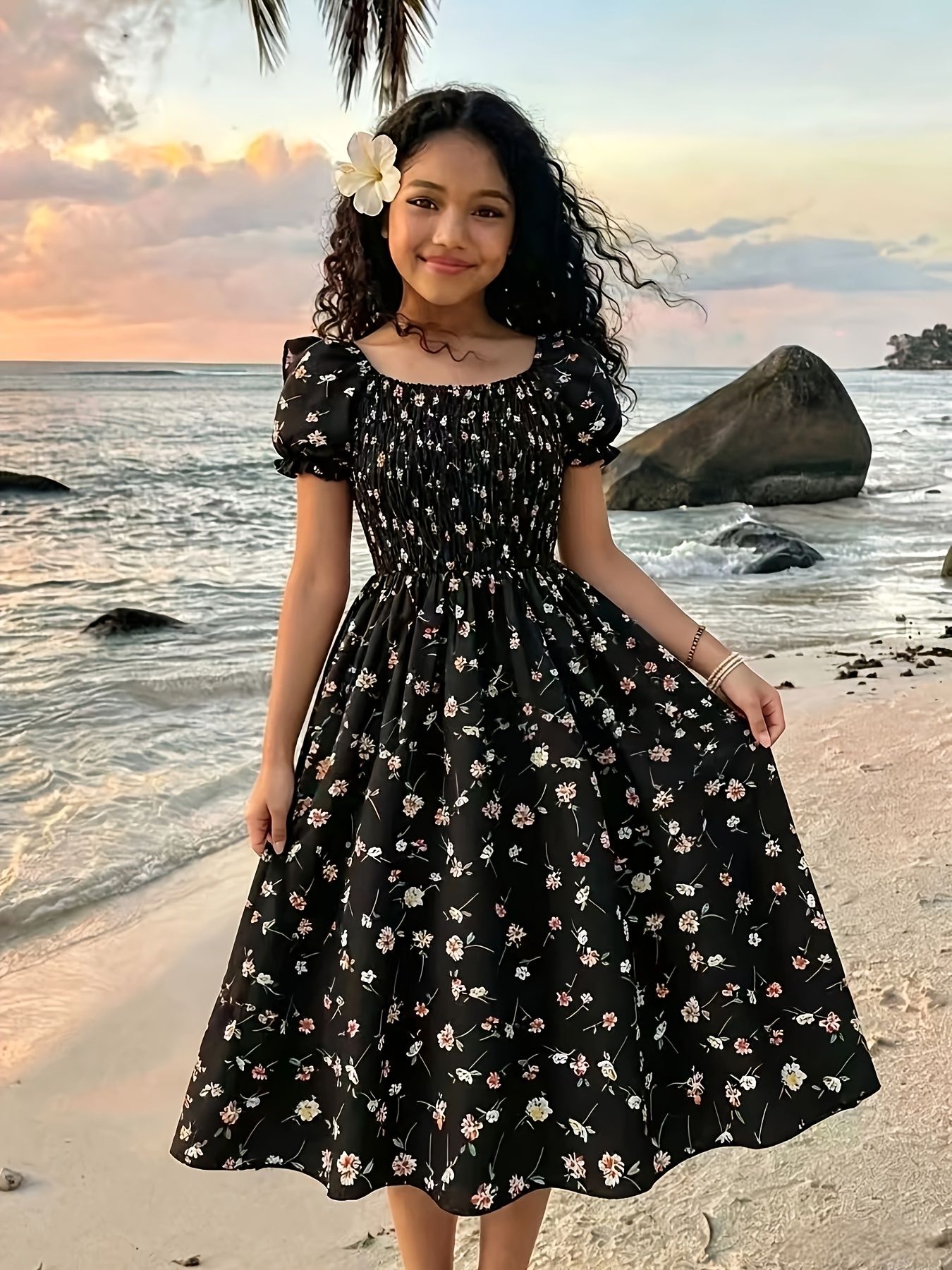black dresses girls sold on Temu United States