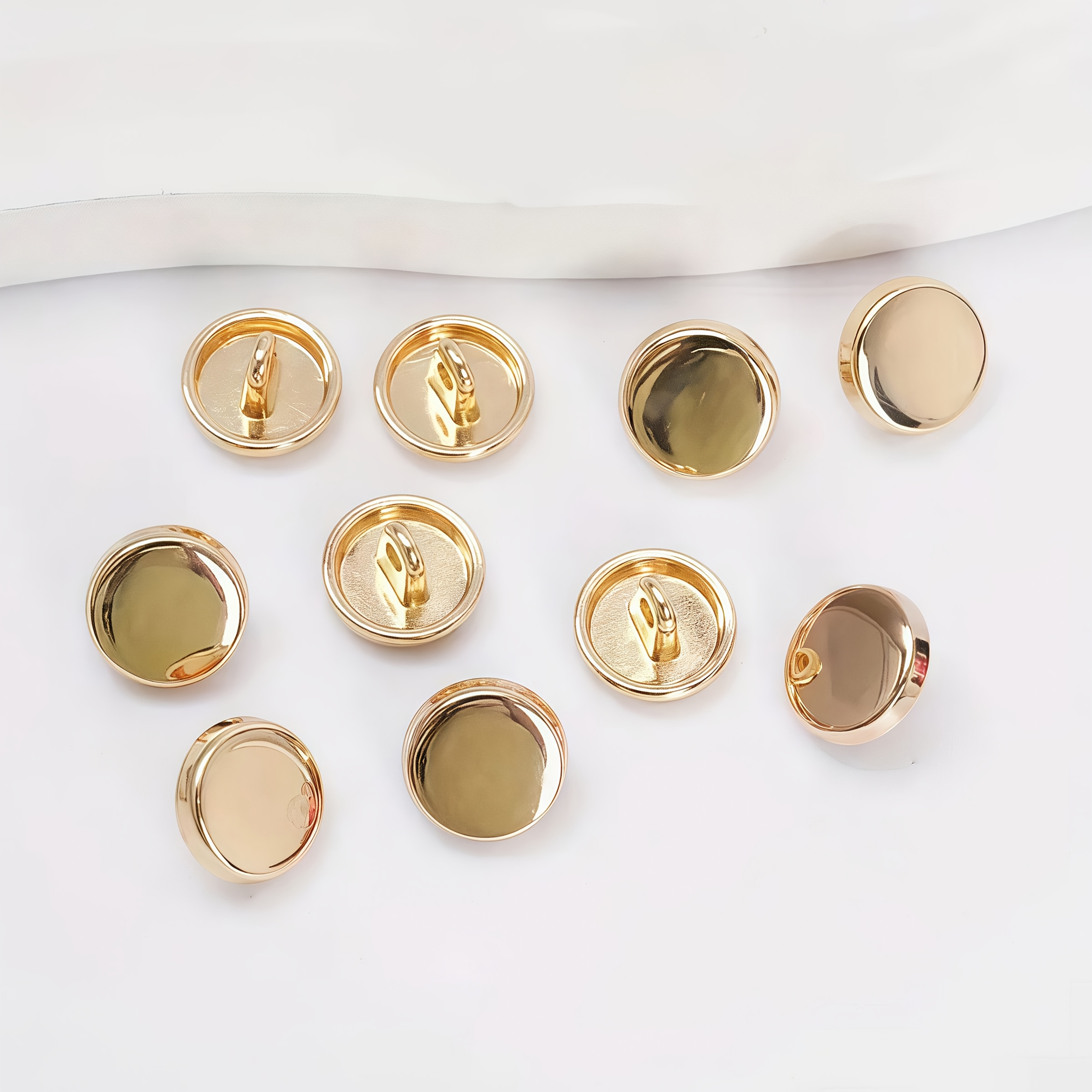 TEMU 10 Stück Elegante Goldene Helle Metallknöpfe - Geeignet für Pullover, Hemden, Mäntel und Jacken, Windbreaker und Bastelprojekte als modische,