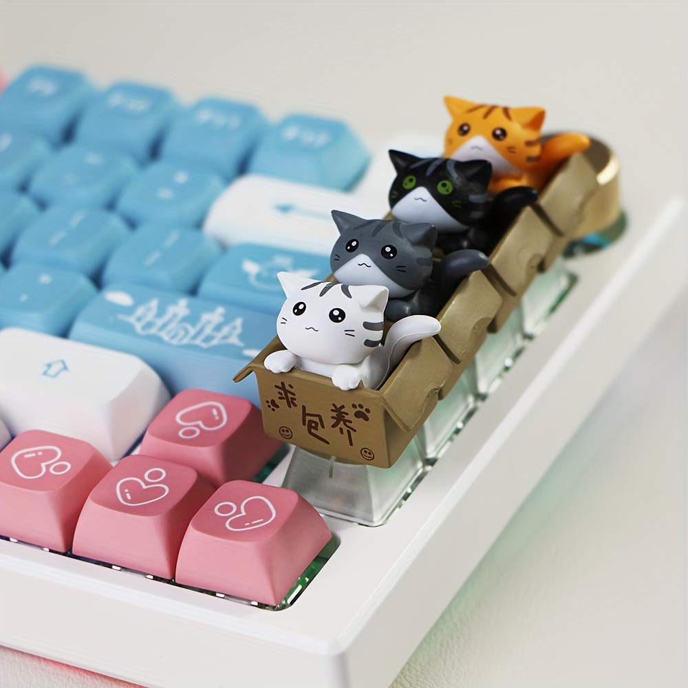 

Adorable Diy Keycap Box With Cute Kitty Esc Keycap - Abs Resin, Original Height, Perfect For Customizing Your Keyboard