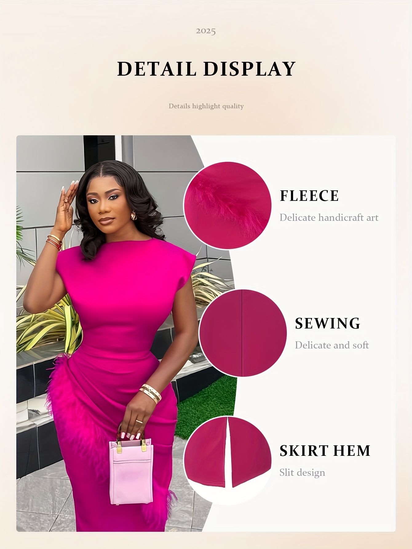 2026 Spring/Summer New Women's Elegant Sleeveless Long Solid Color Dress, Decorative Faux Patchwork Slim-Fit Dress, Holiday Party Gathering Banquet Dress, Valentine's Day Date Outfit