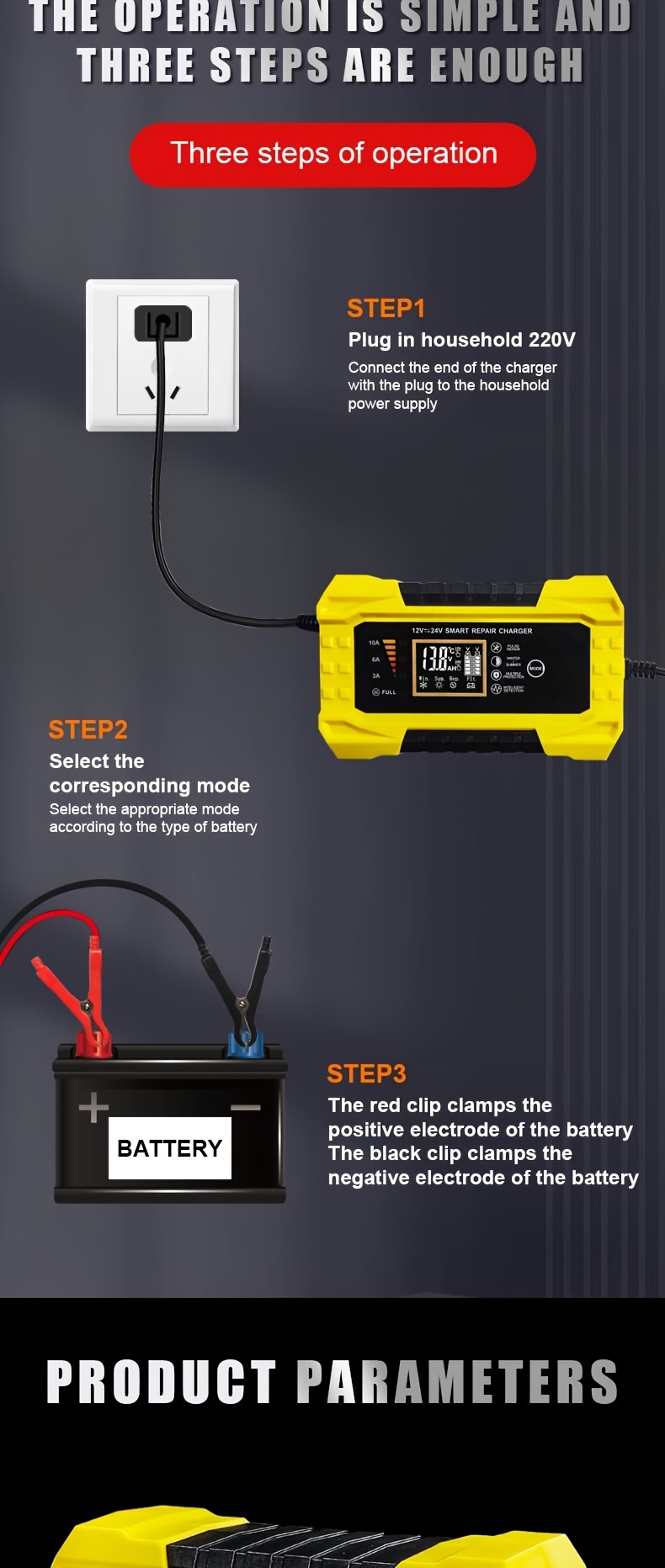 12v 24v10 Standard Plug Electric Forklift Machine Floor Washer Charger