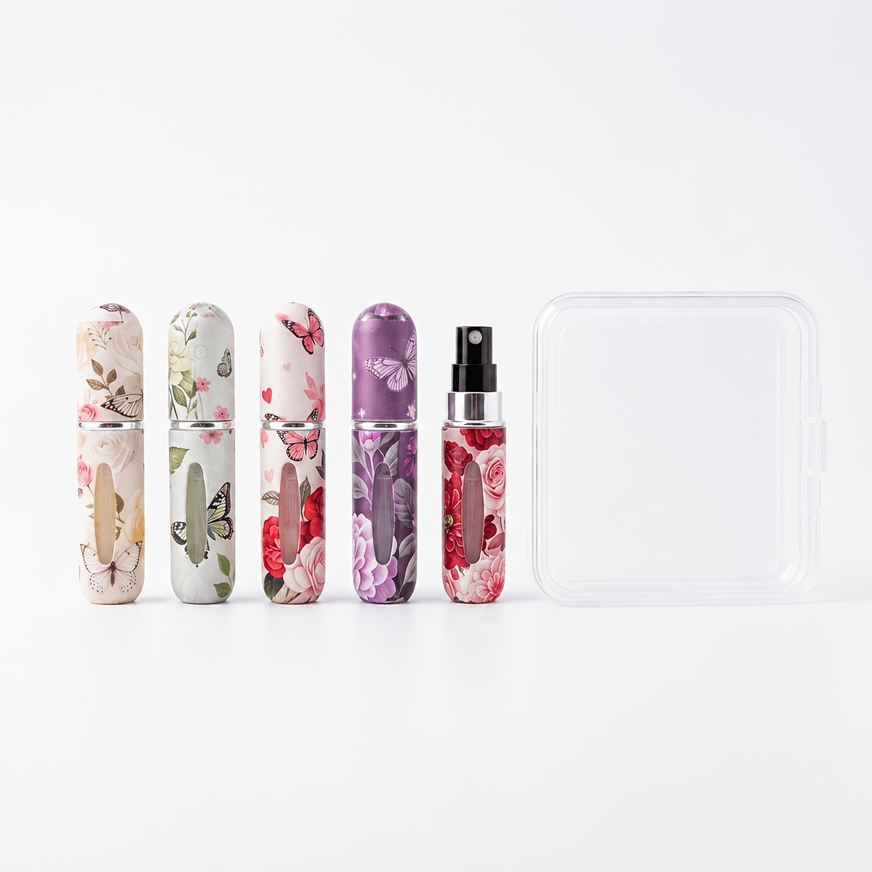 5pcs Set & Perfume Bottle, Portable Refillable Mini Spray Bottle Kit