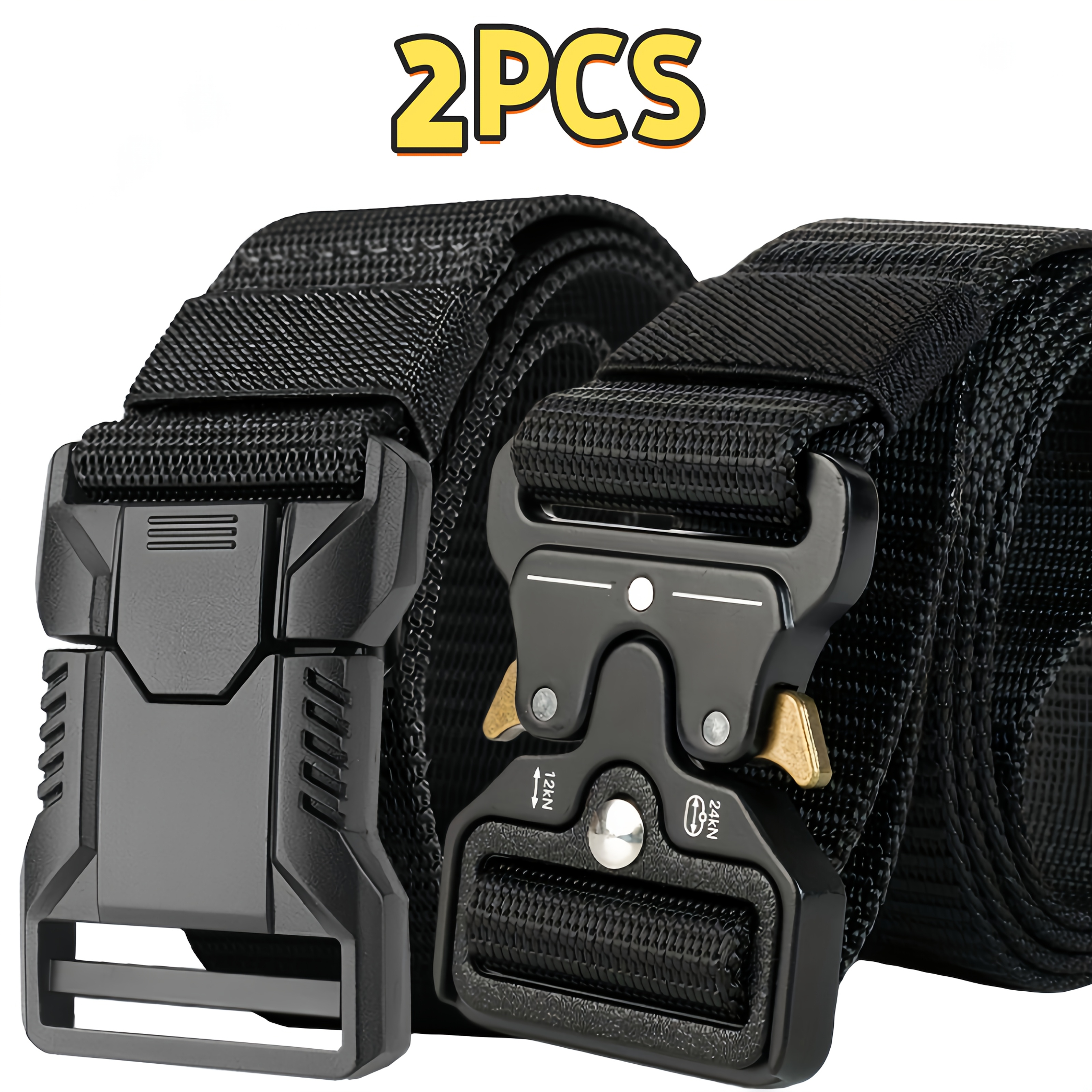 TEMU Men's 2pcs Belt Set, In , Versatile Outdoor Casual Belt